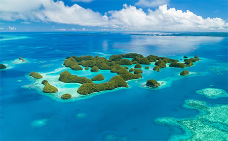 Some of Palau's islands from the air
