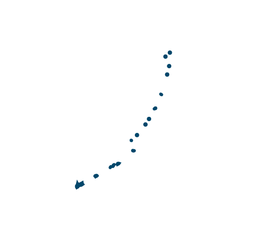 Dark blue silhouette of the Commonwealth of the Northern Mariana Islands