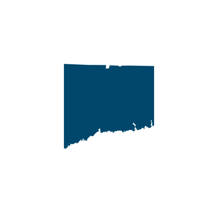 Dark blue silhouette of Connecticut