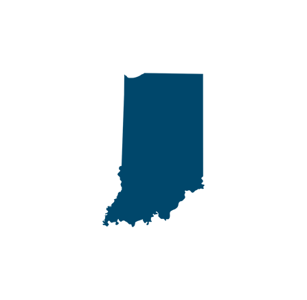 Dark blue silhouette of Indiana
