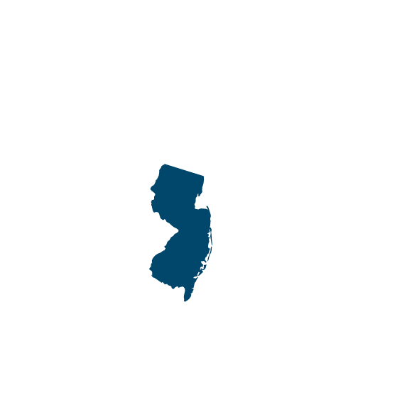 Dark blue silhouette of New Jersey