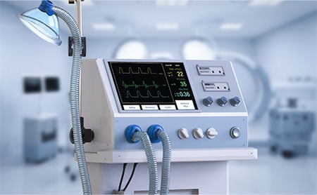 Ventilator in a hospital