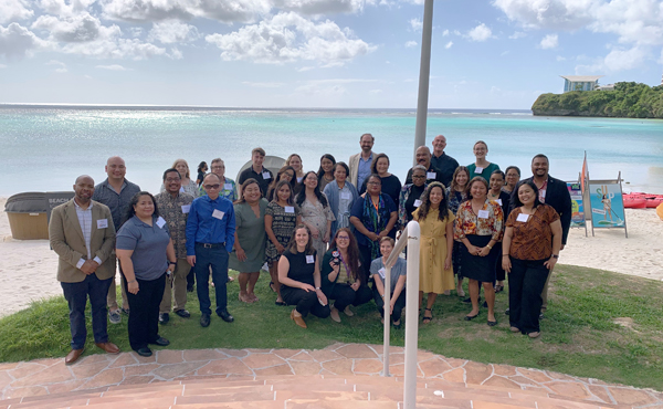 The CNMI, Guam, and tPalau OT21-2103 teams with CDC, PIHOA, and ASTHO staff at the 2022 Pacific Health Equity Action Institute in Guam.
