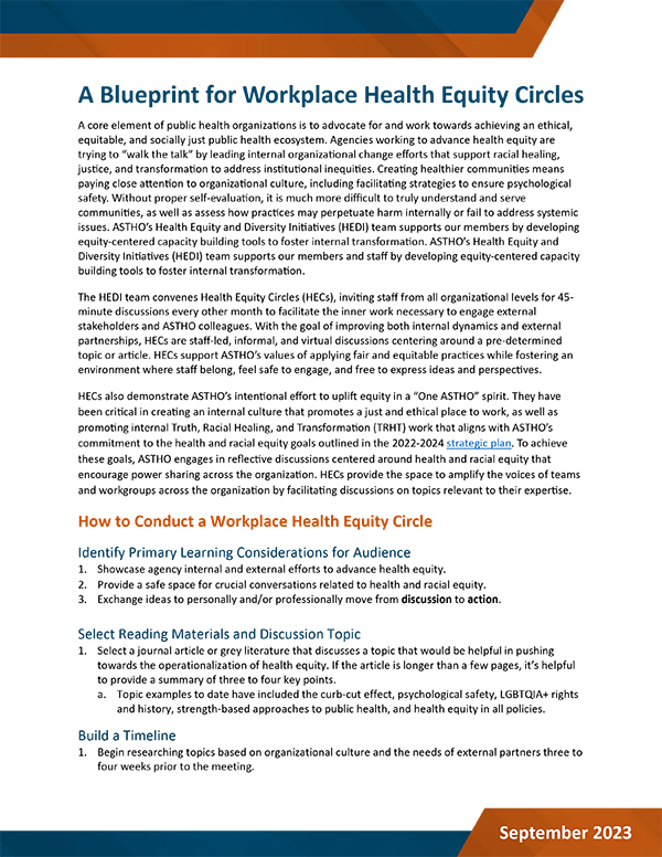 A Blueprint for Workplace Health Equity Circles