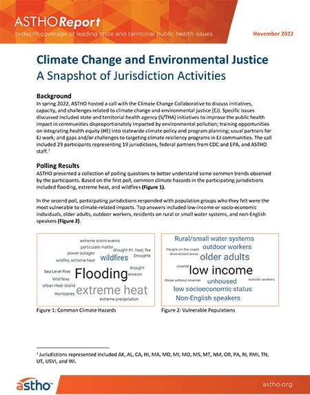Climate Change and Environmental Justice: A Snapshot of Jurisdiction Activities