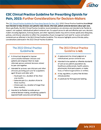 Page 1 of Clinical Practice Guideline for Prescribing Opioids Further Considerations for Decision Makers brief