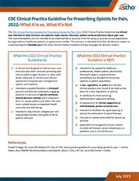 Page 1 of Clinical Practice Guideline for Prescribing Opioids What It Is vs What It’s Not brief