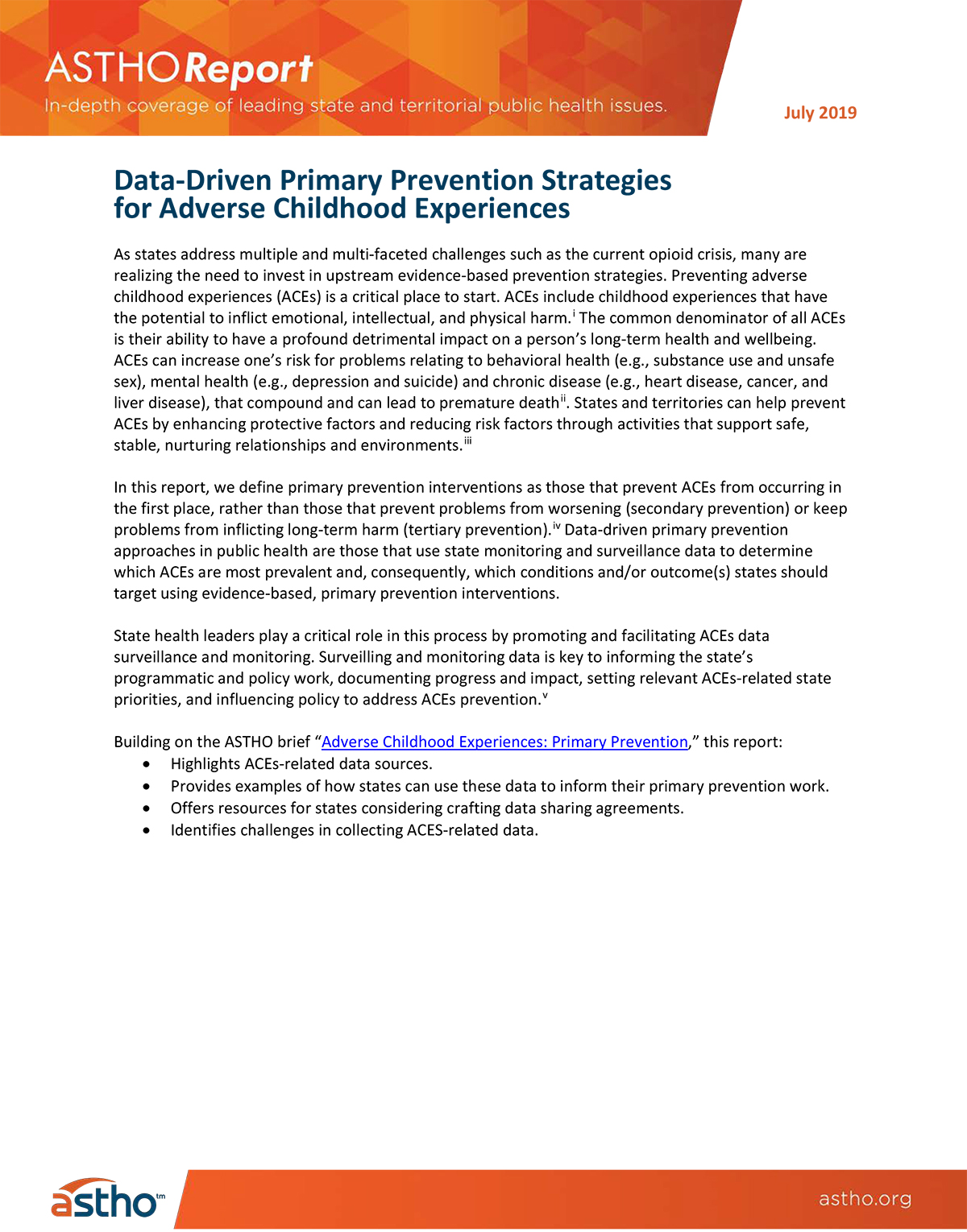 Data-Driven Primary Prevention Strategies for Adverse Childhood Experiences