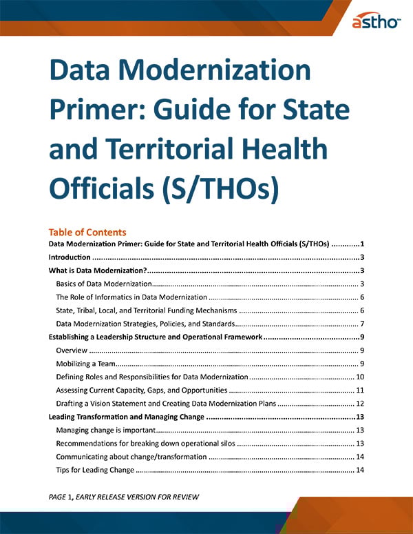 Page 1 of Data Modernization Primer: Guide for State and Territorial Health Officials