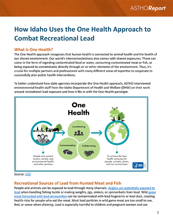 Cover page of  How Idaho Uses the One Health Approach to Combat Recreational Lead