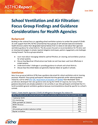 ASTHOReport: School Ventilation and Air Filtration: Focus Group Findings and Guidance Considerations for Health Agencies