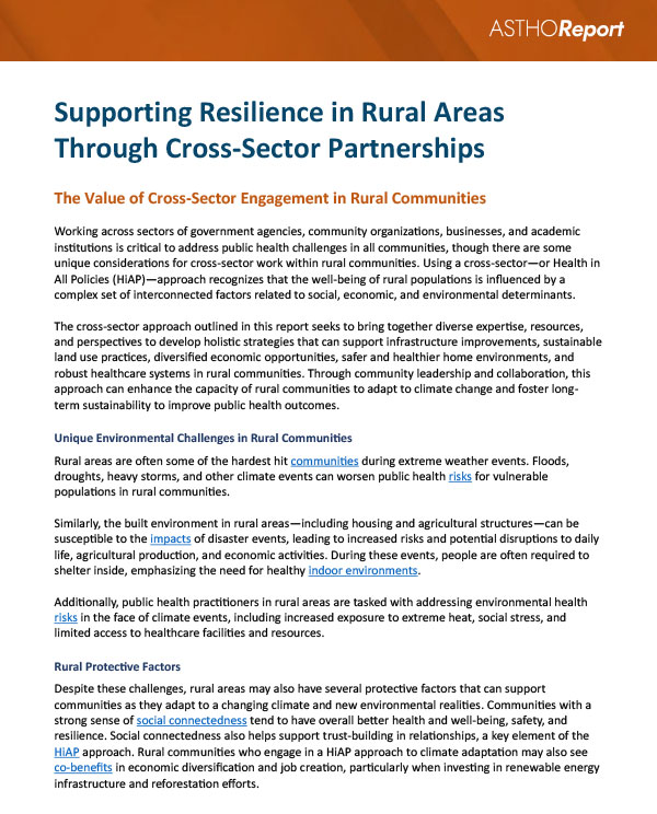 Thumbnail of page 1 of Supporting Resilience in Rural Areas Through Cross-Sector Partnerships 
