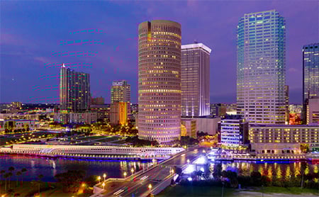 Downtown Tampa, FL at night