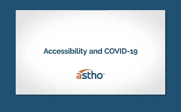 Title card for ASTHO's Accessibility and COVID-19 video series