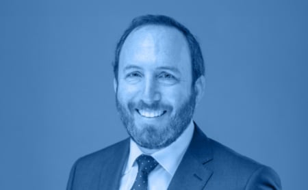 Portrait of ASTHO CEO Joseph Kanter, blue wash over the image
